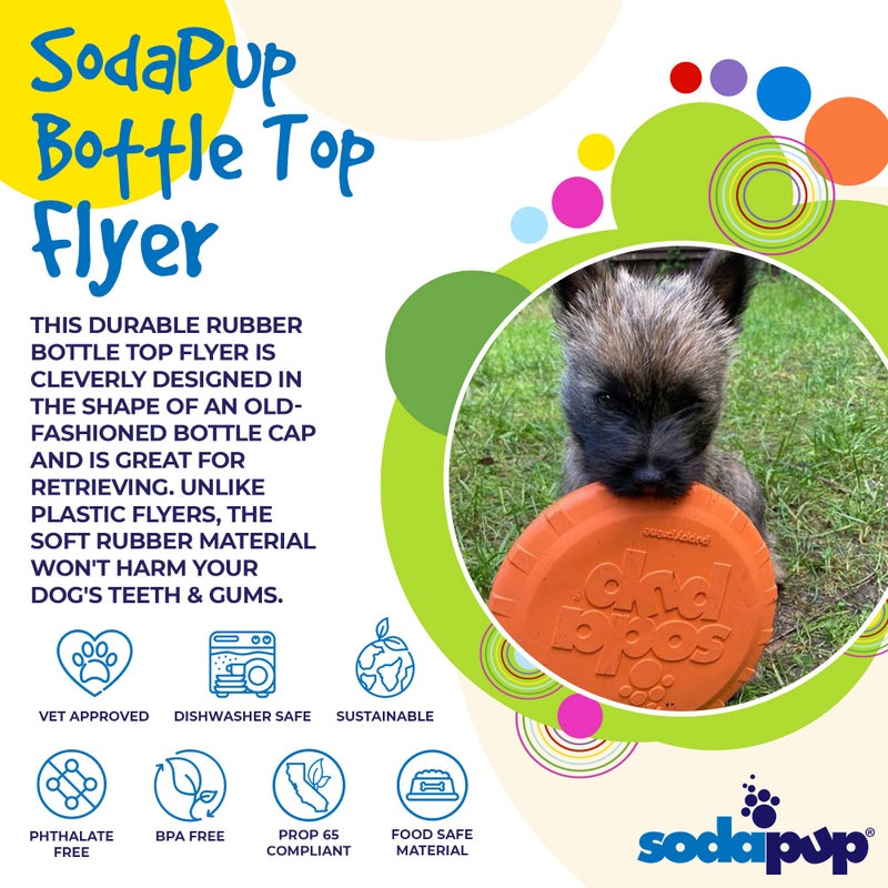 SodaPup Bottle Top â€“ Durable Flyer Retrieving Toy Made in USA from Non-Toxic, Pet-Safe, Food Safe Natural Rubber for Bonding, Physical Exercise, Building Confidence, Teaching Self-Control, & More - Image 3